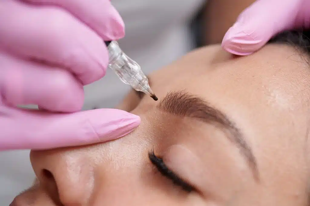 Microblading involves precise strokes for a natural look. - microblading vs microshading eyebrows